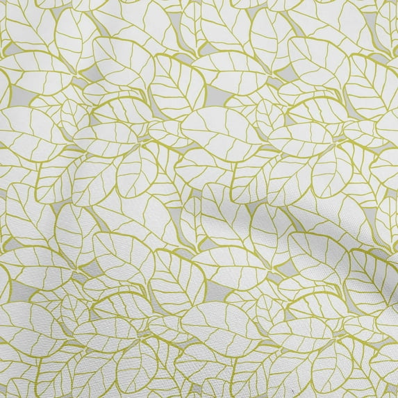 oneOone Polyester Spandex Lime Green Fabric Abstract Leaf Sewing Craft Projects Fabric Prints By Yard 56 Inch Wide