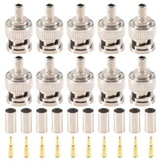 BNC Male Twist-On Connectors for RG59 Coaxial Cable Pack of 10