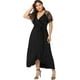 thumbnail image 1 of Vestido maxi con cintura imperio de talla grande Vestidos lisos semitransparentes divididos con volantes Adepaton WRMH-224-4, 1 of 5