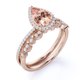 thumbnail image 4 of JeenMata Juego de Boda Antiguo de 1,5 TCW con Milgrain de Morganita y Moissanita Talla Pera sobre Oro Rosa de 18 K sobre Plata, 4 of 6
