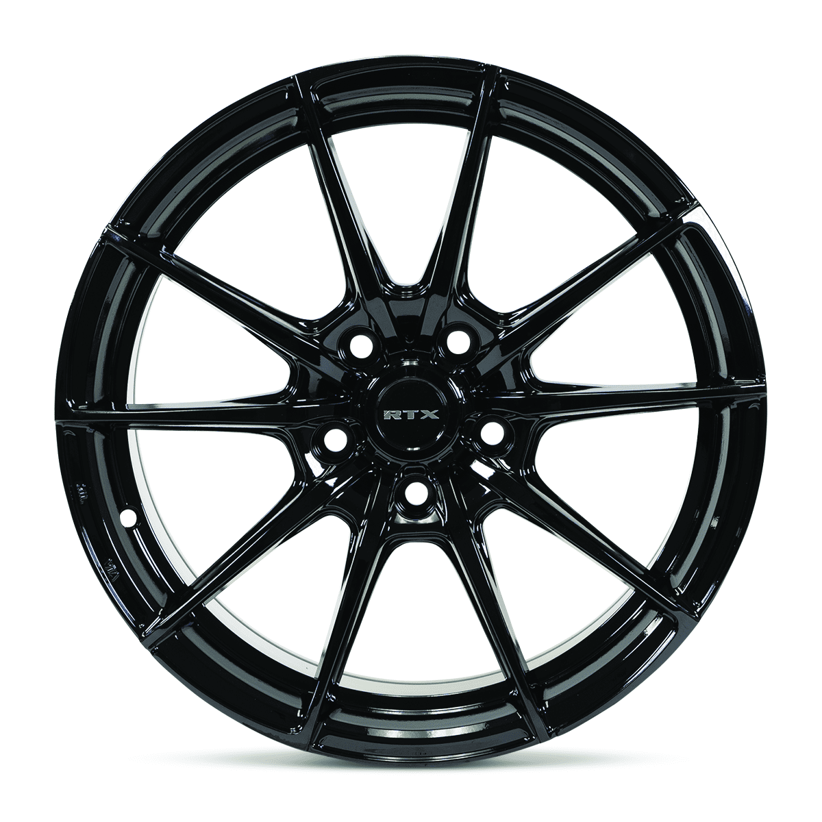 ◆RIETI◆ BLACK VEE RT 4051 C1 RTX SL01 Gloss Black Wheel Rims, 16x7, 5x114.3 Bolt Pattern