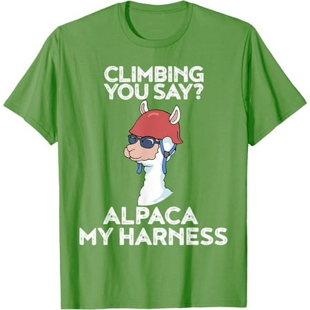 Funny Climbing Cute Alpaca Rock Climber Unisex T-Shirt for Men Women Kids Toddler