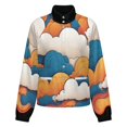 thumbnail image 5 of Jackets for Women Winter Coat Jackets Flannel Stand Collar Jacket(Colorful Clouds Art Print,Size:S-4XL), 5 of 7