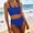 B_ Blue, variant on Women's Contrast Trim Underwire High Waisted Bikini Set, 2 Piece Bathing Suit for Summer Supportive Beach Wear Black S