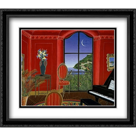 San Remo 2x Matted 28x24 Large Black Ornate Framed Art Print by Thomas McKnight