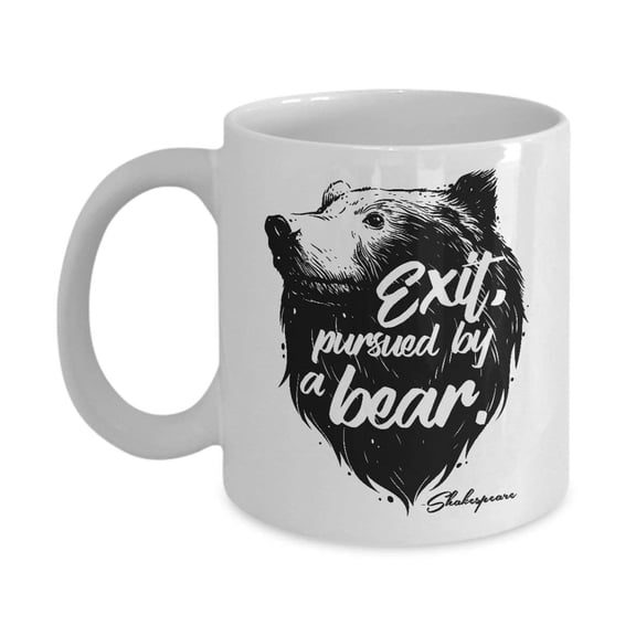 Exit Pursued By Bear Funny Shakespeare Script Quote Theater Gift Mug
