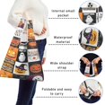 thumbnail image 5 of 5 Pack Foldable Shopping Bag,Halloween Icons Collage Pattern Reusable Grocery Bags with Pockets,Large Reusable Tote Bags with Handles Waterproof & Lightweight, 5 of 6