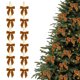 thumbnail image 1 of xihome 12 lazos navideños de terciopelo para coronas de rbol, envoltorios de regalos, manualidades, decoracin de fiestas, bolsas de dulces y decoracin navideña del hogar., 1 of 8