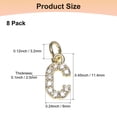 thumbnail image 3 of Uxcell 8 Pack 0.1" Encanto de letra C de strass completo para pulseras/brazaletes de bricolaje Oro, 3 of 6