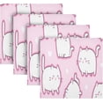 thumbnail image 5 of GZHJMY Cute Cats on Pink Cloth Napkins Washable Napkin for Dinner Table Decorative for Home Dinner Restaurant Parties 20 Inch 4 Pack Decorative Washcloths, 5 of 7