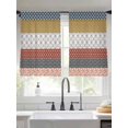 thumbnail image 4 of Sheer Curtains 54 Inches Long, Boho Geometric Light Filtering Window Curtains for Living Room, Bohemian Stripes Aztec Tribe Vintage Rod Pocket Voile Sheer Curtain Drapes, 52"W x 54"L, 2 Panels, 4 of 8