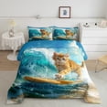 thumbnail image 3 of YST Cute Cat Bedding Set, Ocean Theme Comforter Set, 7-Piece, Tropical Beach, Twin, 3 of 6