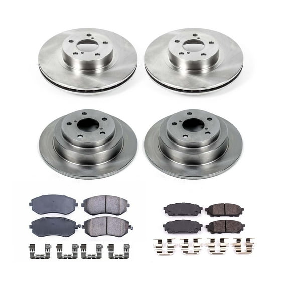 Ultimate Brakes Front and Rear Ceramic Brake Pad and Rotor Kit with Hardware WM81450