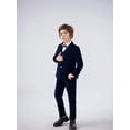 thumbnail image 4 of Wehilion Boys Velvet Blue Suits 5 Piece Slim Fit Dress Suit Set for Wedding, 4 of 6