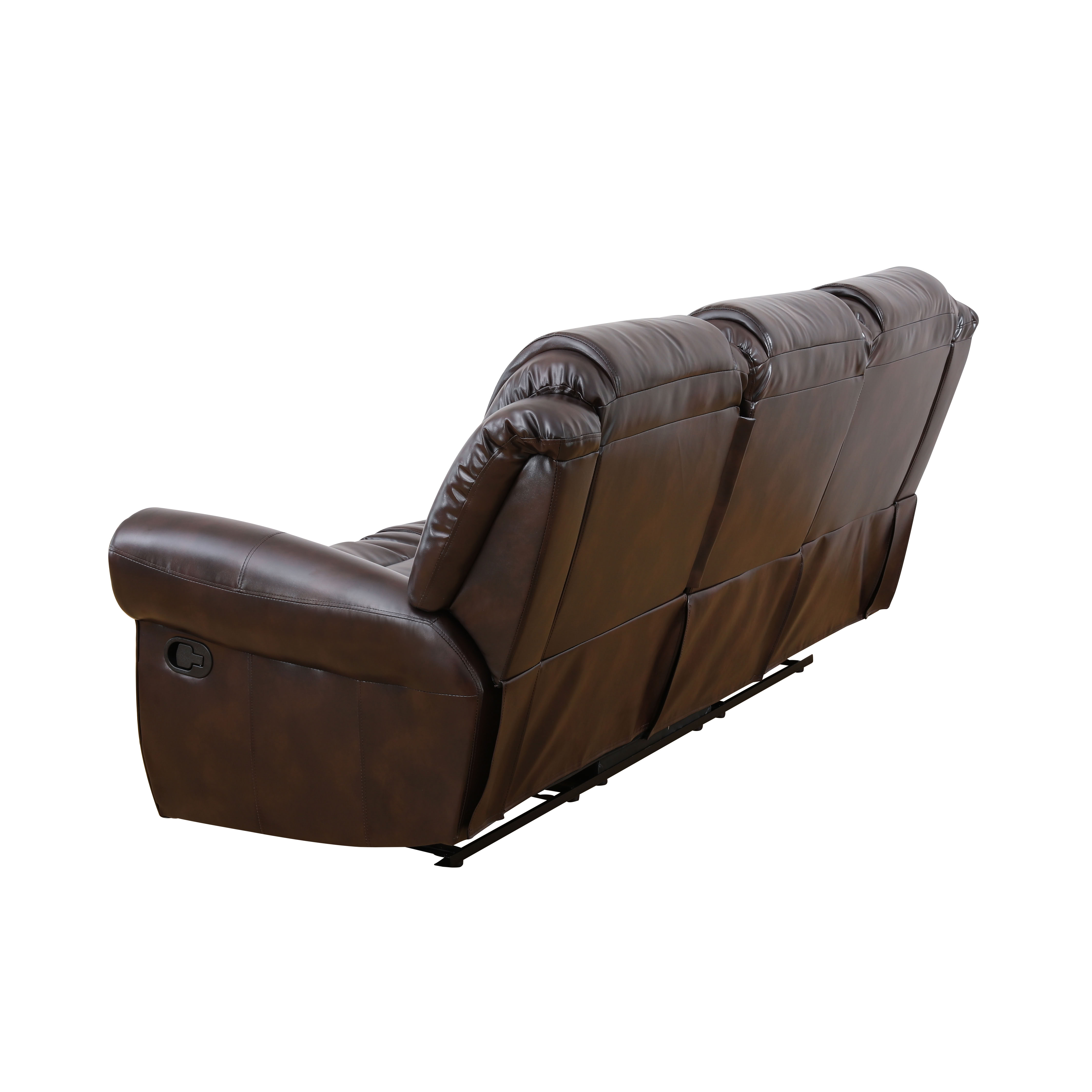 MAYEERTY 3-Seater Recliner Sofa, Recliner with Breathable Semi PU Leather for Family Living Rooms
