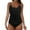 Black, variant on WTOBBY Women's Solid Color Bikini Set Two-Piece V-Neck Swimsuit Adjustable Straps with Bra Pads Summer Beach Swimwear,Dark Green XL