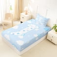 thumbnail image 4 of Feelyou Cute Rainbow Love Heart Twin Sheet Sets for Kids, Lovely Star Moon Bedding, Blue, 3pcs, 4 of 5