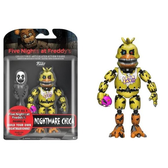 Chica Toys,5" FNAF Action Figure Plush Dolls,FNAF Game Plush,FNAF Collectible FNAF Action Figure Stuffed Animals Toys,Birthday Halloween Gift for Kids and Show Fans, Age 3+