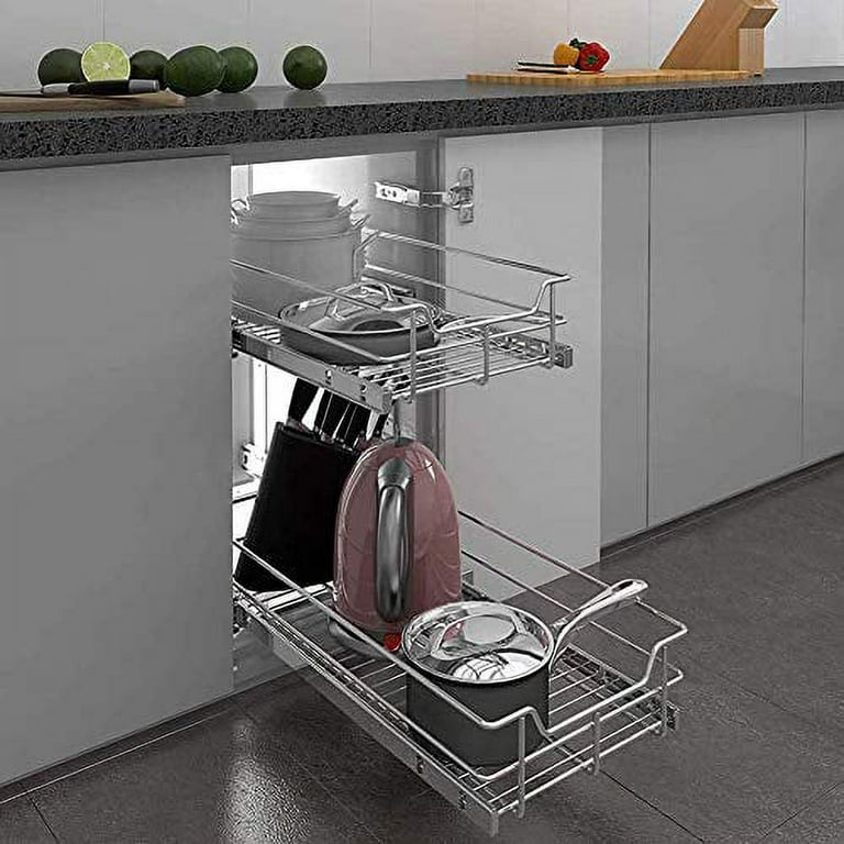 Riousery Under Sink Organizers and Storage 2 Tier Sliding Pull-out