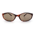 thumbnail image 5 of Trendy Retro 90s Fashion Thin Plastic Rectangular Oval Wrap Sunglasses [Tortoise - Brown], 5 of 8