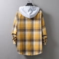 thumbnail image 4 of DxhmoneyHX Men's Plaid Flannel Hooded Shirts Long Sleeve Casual Button Down Regular Fit Shirt Jacket with Hood, 4 of 5