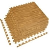 Sorbus Interlocking Floor Mat, Wood Grain Print, Multipurpose Foam Tile Flooring, 6 Tile Pieces