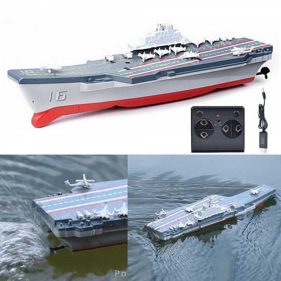 Mini RC Battleship 2.4G Remote Control Boat for Pool & Lake, Outdoor Play Toys for Kids Gifts