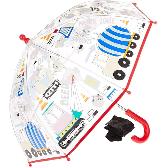 Floss & Rock Color Changing Umbrella Kids, Construction Vehicles Umbrella
