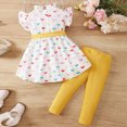 thumbnail image 4 of UngA Toddler Girl Clothes Kid Spring Summer Outfit Ruffle Sleeve Shirt Top Solid Pants Fall Clothing Set 3-4 Years,Yellow, 4 of 7