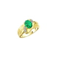 thumbnail image 3 of RYLOS Bagues pour Femmes Bague en Or Jaune 14K Pierre Précieuse Ovale 9X7MM et Diamants Design Classique Mai Émeraude Bijoux pour Femmes Taille 9, 3 of 7