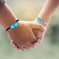 thumbnail image 3 of Heart To Heart Glow In The Dark Couple Bracelet Matching Heart Nightlight Wristband For, 3 of 5