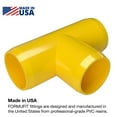 thumbnail image 3 of FORMUFIT PVC Fitting, Standard Tee , Furniture Grade, 3/4" Size, Yellow, 8-Pack (F034TEE-YE-8), 3 of 7