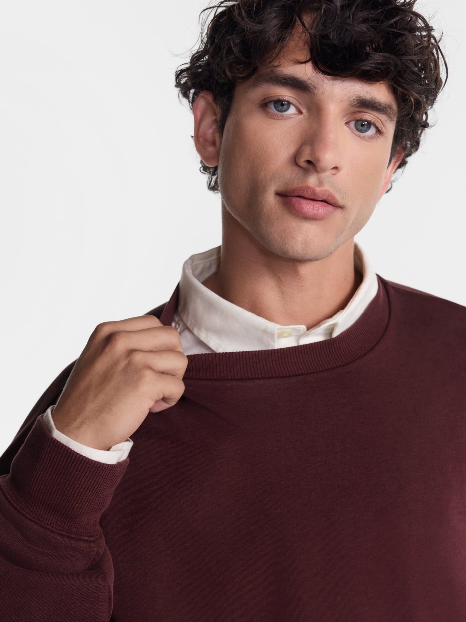 No Boundaries Crewneck Fleece Sweatshirt with Long Sleeves, Men's XS-4XLT