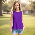 thumbnail image 2 of DXOUPM Camisoles pour Filles Légères à Col Rond Sans Manches Chemise Ample Vacances Sorties, 2 of 3