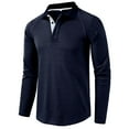 thumbnail image 2 of Men's Long Sleeve Polos Shirt Golf Shirts Regular Jersey Tennis Shirt Cotton T Shirts Casual Fashion V Neck Lapel Shirt Men Solid Color Quick-Dry Pullover Top, 2 of 7