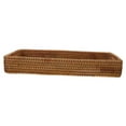 thumbnail image 4 of FRCOLOR Wood and Rattan Serving Tray Rectangle Shape for Home Organization and Decorative Use, 4 of 8