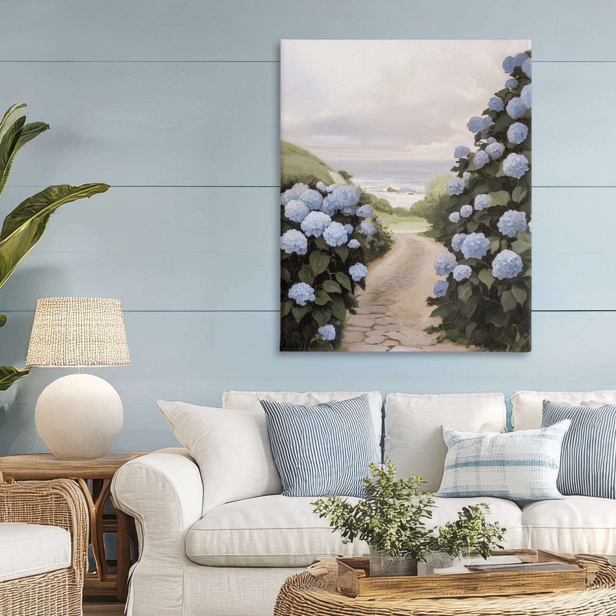 Stupell Industries Coastal Hydrangea Pathway Canvas Wall Art, design by Sisi and Seb
