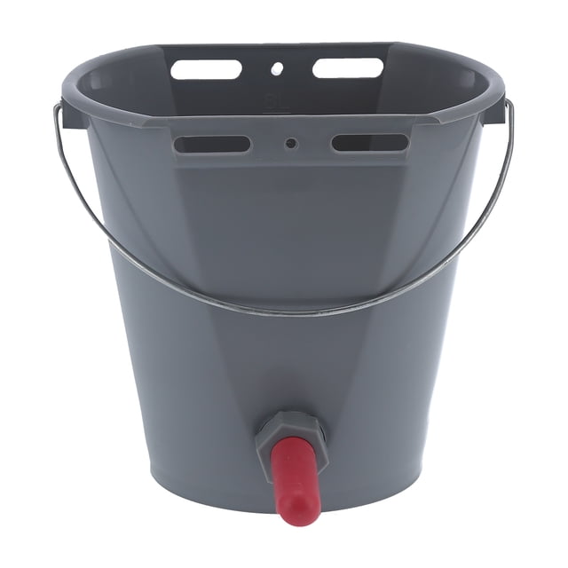 8L Plastic Feeder Bucket with Nipples Check Valves Feeding Equipment for Livestock Use