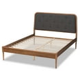 thumbnail image 4 of Baxton Studio Diantha Classic and Traditional Dark Grey Fabric Upholstered and Walnut Brown Finished Wood Full Size Platform Bed, 4 of 11