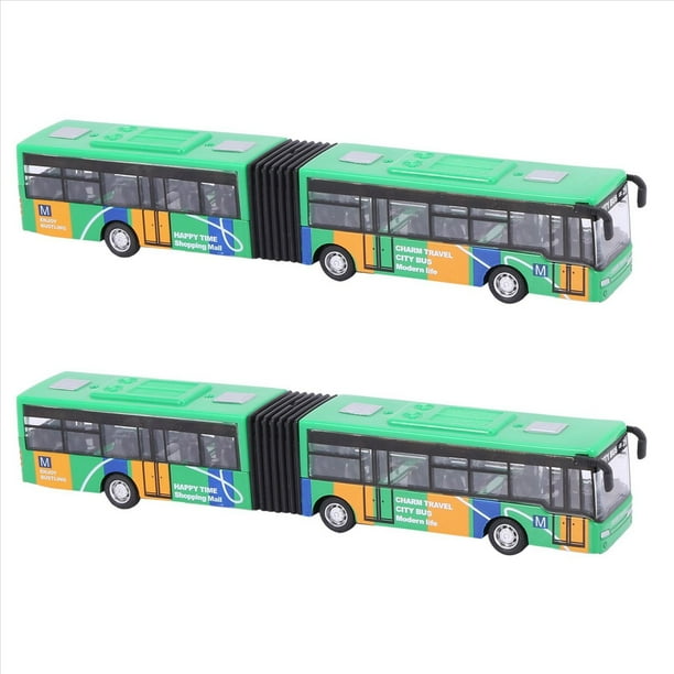 2X Niños Diecast Modelo VehíCulo Bus Coche Juguetes Pequeño Pull Back Toys Verde