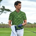thumbnail image 2 of Kdxio Cactus 3 Print Men's Short Sleeve Polo Shirt,Midweight Men's Shirt, 2 of 5