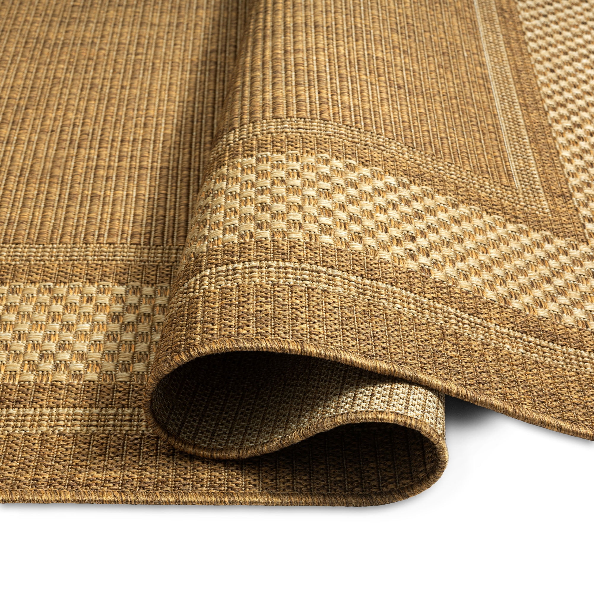 Home Dynamix Tripoli Julie Modern Border Indoor/Outdoor Area Rug, Brown/Ivory, 7'10"x10'2"