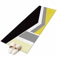 thumbnail image 2 of Black Yellow Lines Washable Runner Rugs 2'x6', Geometric Abstract Black Yellow Grey Texture Low Pile Throw Entryway Rug Non-Slip Sturdy Edge Binding Carpet for Indoor Bedside Entrance Bedside, 2 of 9
