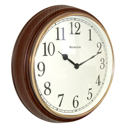 15.5" Round Woodgrain Look Wall Clock