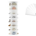 thumbnail image 2 of AECOJOY 8-Tier Rotating Shoe Rack, 360° Spinning Organizer for Closet Storage, White, 2 of 9