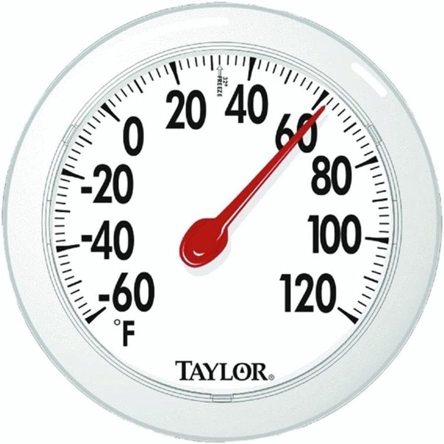 Taylor 5630 6" Round Dial Indoor / Outdoor Thermometer w/ Mounting