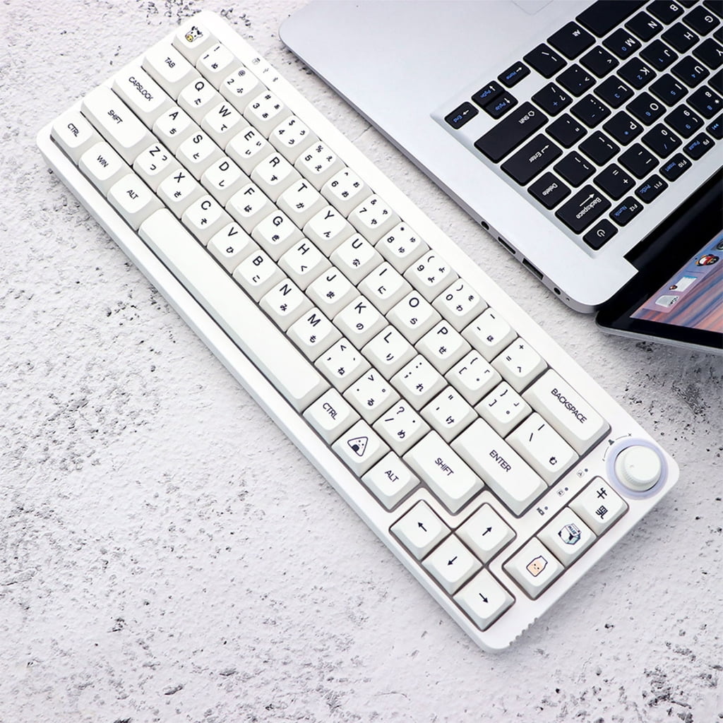 WINDLAND Minimalist White PBT Keycaps XDA Profile Japanese Aesthetics Keycap Set 126PCS