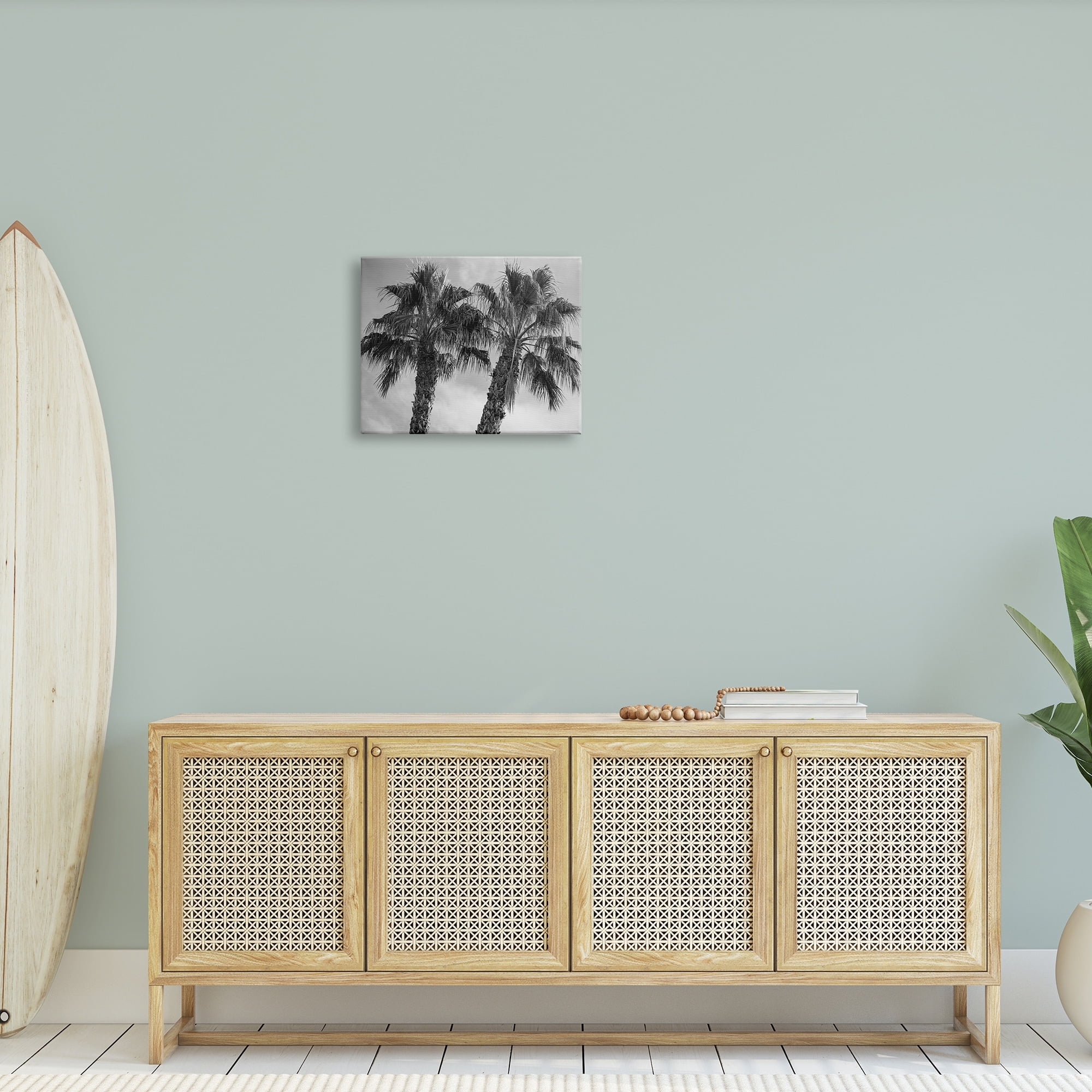 Stupell Industries Tall Tropical Palm Trees Black White Photography, 20 x 16,Design by Matheson