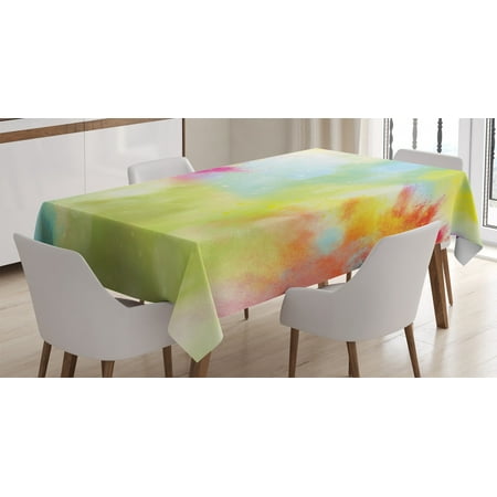 

Colorful Home Decor Tablecloth Cloudy Milky Way Like Blur Smokey Color Explosion Dust Powder Art Boho Print Rectangular Table Cover for Dining Room Kitchen 52 X 70 Inches Multi by Ambesonne