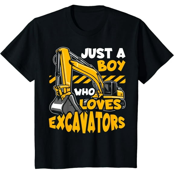 Kids Construction Vehicle Just A Boy Who Loves Excavators T-Shirt